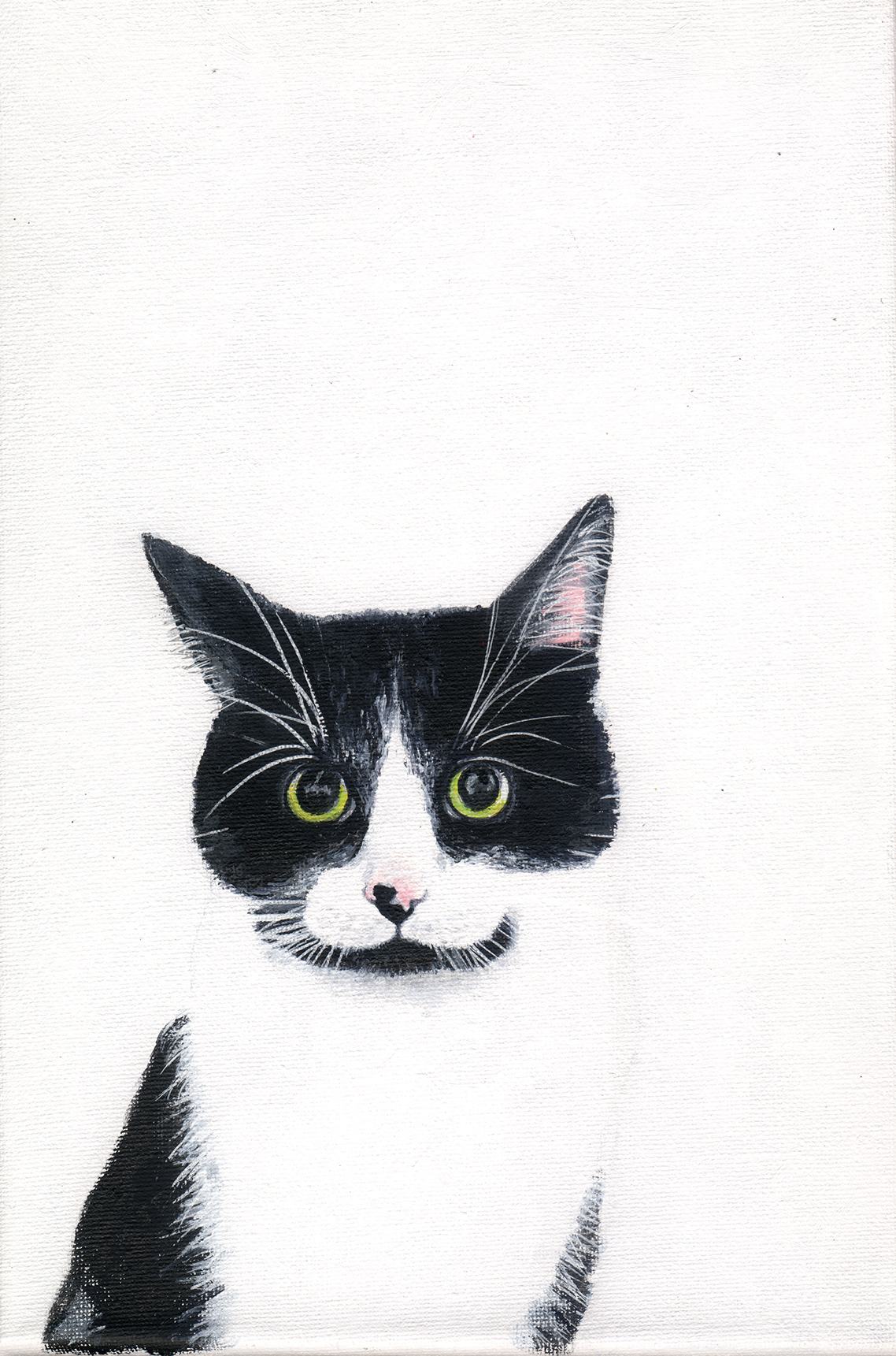 Realistic acrylic dog portrait painting — commission by Akit London