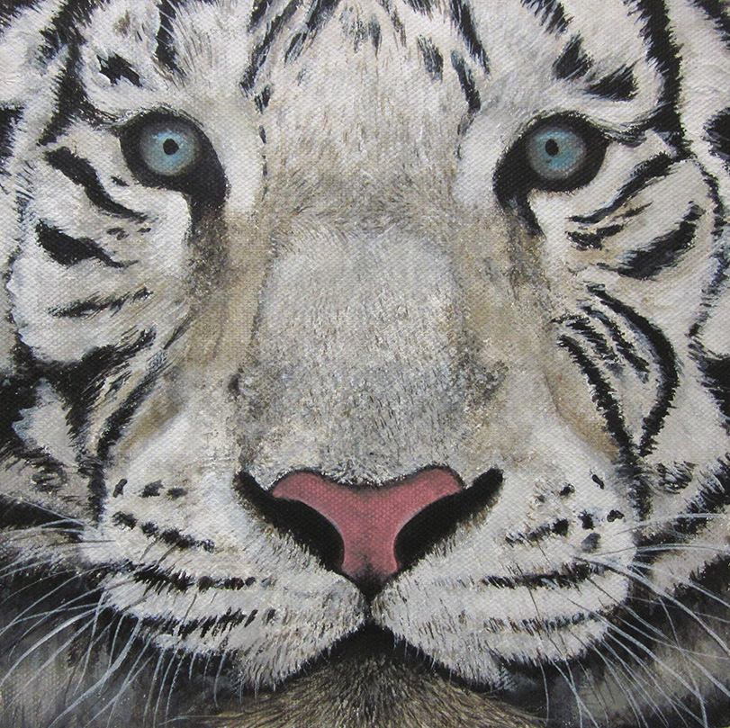 Custom animal portrait painting commission — acrylic on canvas by Akit